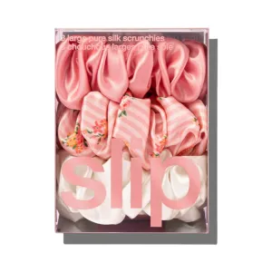 Silk Scrunchies Large Mixed Set Of 3 - Petal
