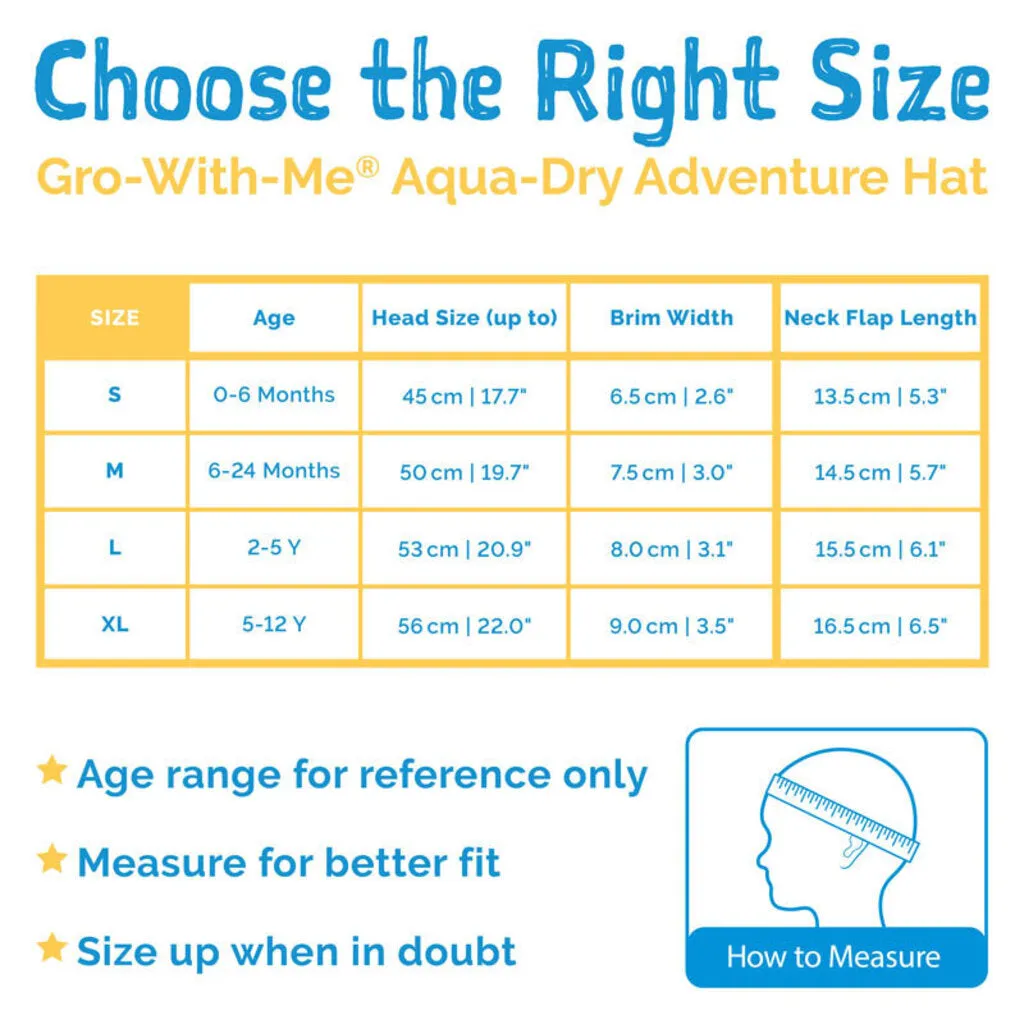 Size M (6-24m): Jan & Jul Aqua Dry Adventure Hat - Tropical Bloom