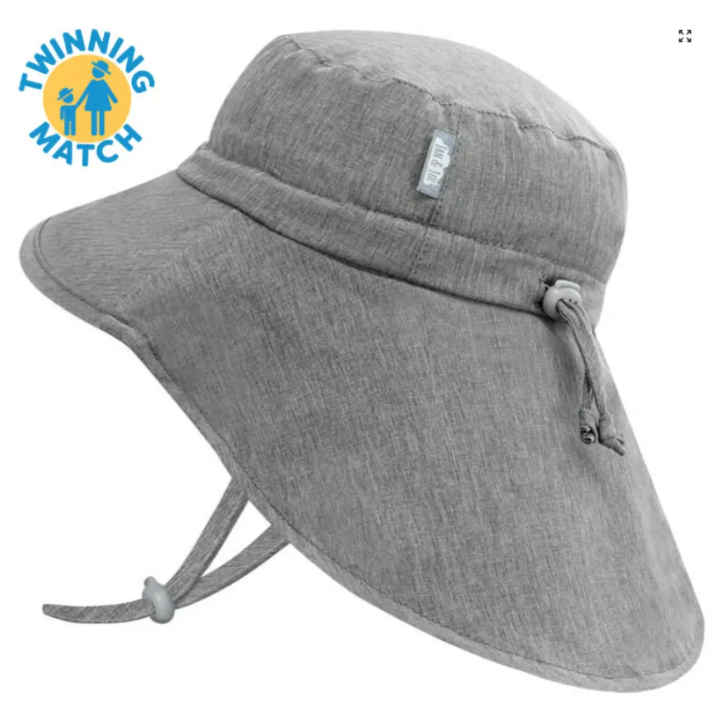 Size XL (5-12 years): Jan & Jul Aqua Dry Adventure Hat - GREY
