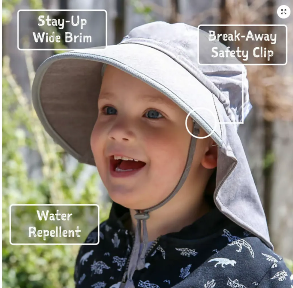 Size XL (5-12 years): Jan & Jul Aqua Dry Adventure Hat - GREY