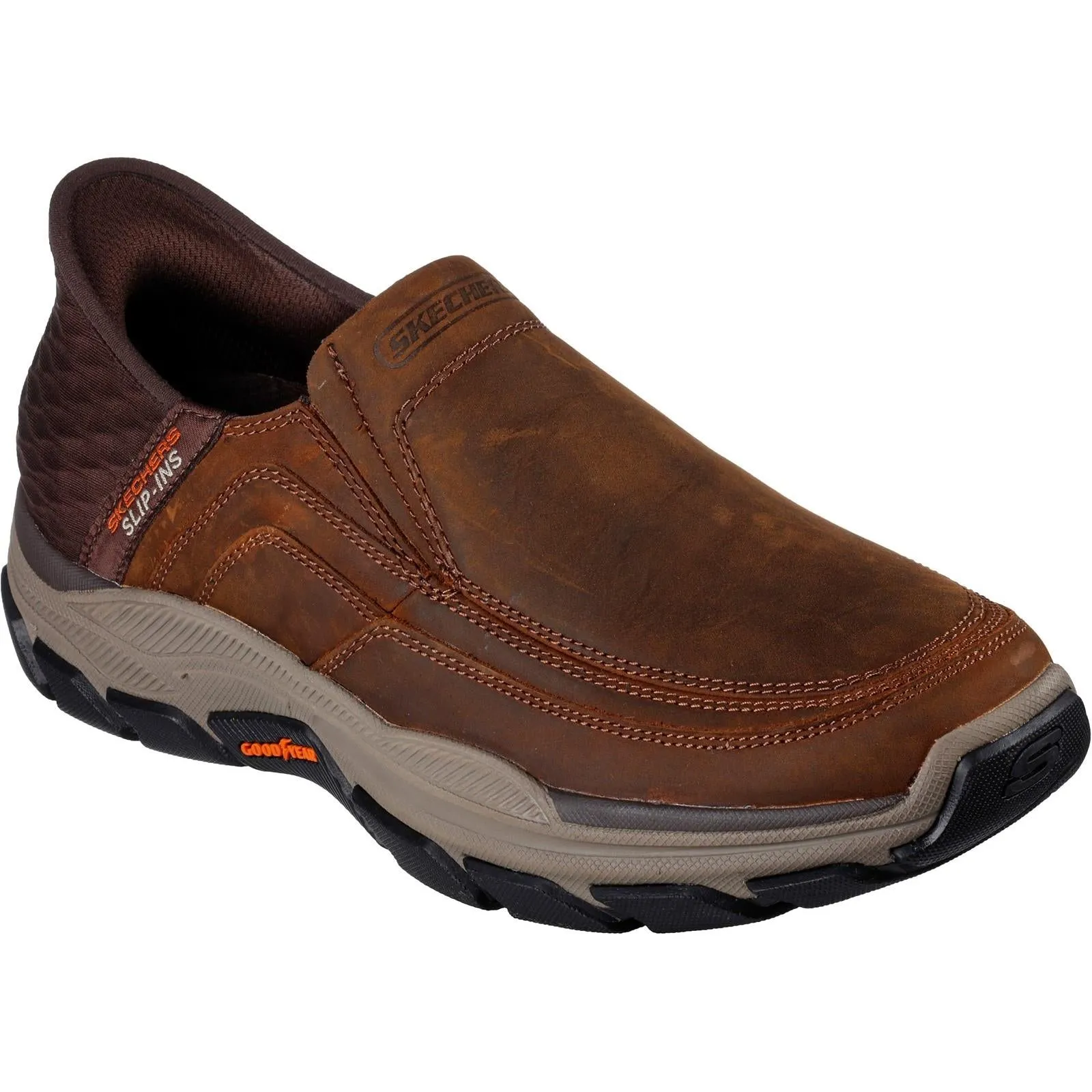 Skechers 204810 Respected Elgin Herren-Sneaker in weiter Passform - Dunkelbraun