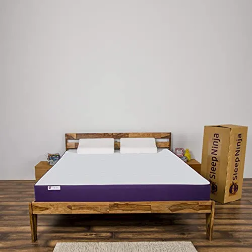 Sleep Ninja Dual HR Foam 5'' Single Bed Size Turn- Reversible Soft and Firm Double Side Mattress | Premium HR Mattress with Free Pillows (72 * 36 * 5 Inches)