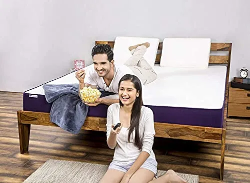 Sleep Ninja Dual HR Foam 5'' Single Bed Size Turn- Reversible Soft and Firm Double Side Mattress | Premium HR Mattress with Free Pillows (72 * 36 * 5 Inches)