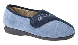 Sleepers LS352C Womens Touch Fastening Embroidered Slipper