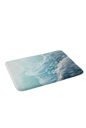 SOFT TURQUOISE OCEAN DREAM WAVES MEMORY FOAM BATH MAT