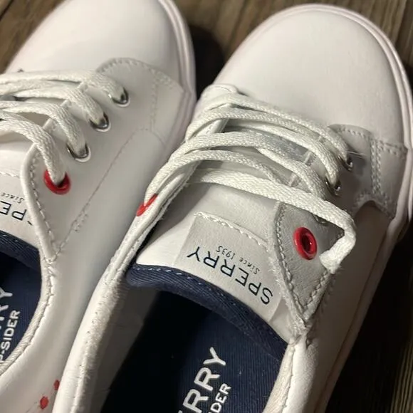 Sperry Top-Sider toddler unisex white leather sneaker size 11