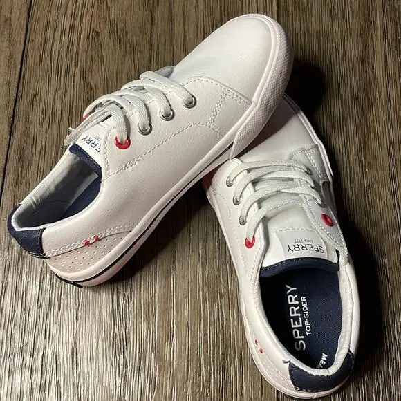 Sperry Top-Sider toddler unisex white leather sneaker size 11