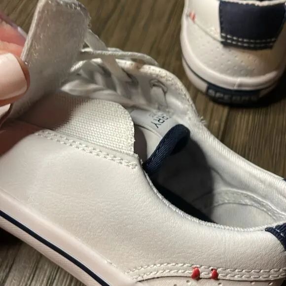 Sperry Top-Sider toddler unisex white leather sneaker size 11