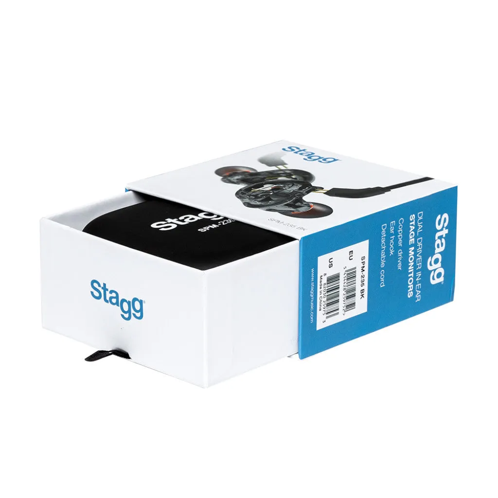 Stagg SPM-235 BK Dual Driver In-ear Stage Monitors (Pair) - Black