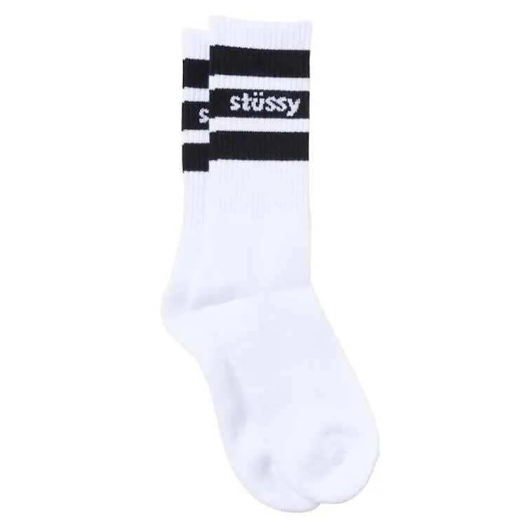 Stussy Sport Crew Socks White/Black