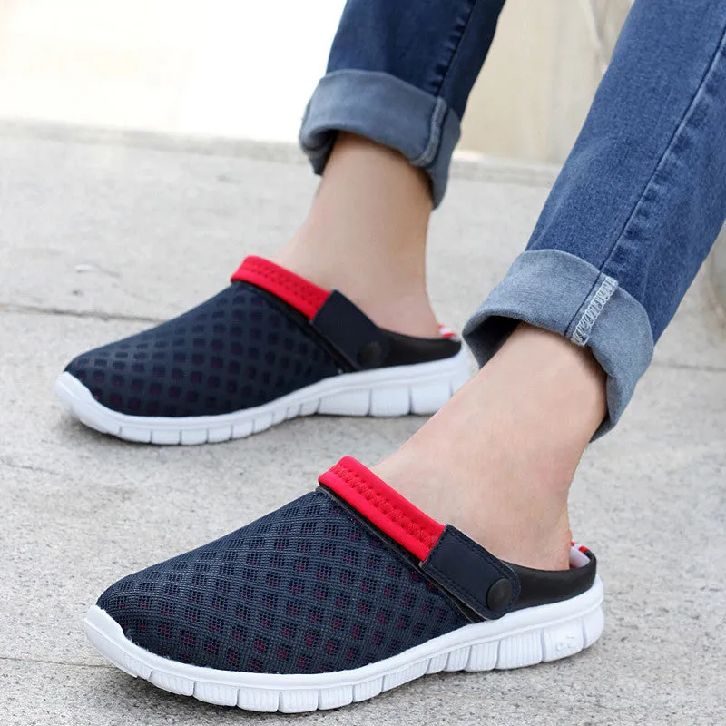 Summer men's and women's mules clogs casual sandals shoes lovers shoes male hole slippers