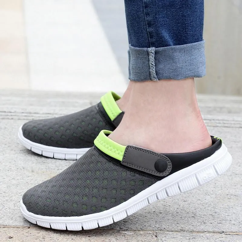 Summer men's and women's mules clogs casual sandals shoes lovers shoes male hole slippers