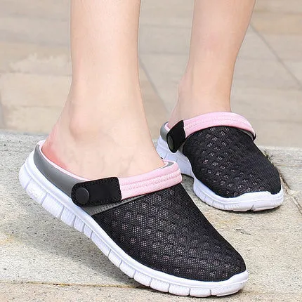Summer men's and women's mules clogs casual sandals shoes lovers shoes male hole slippers