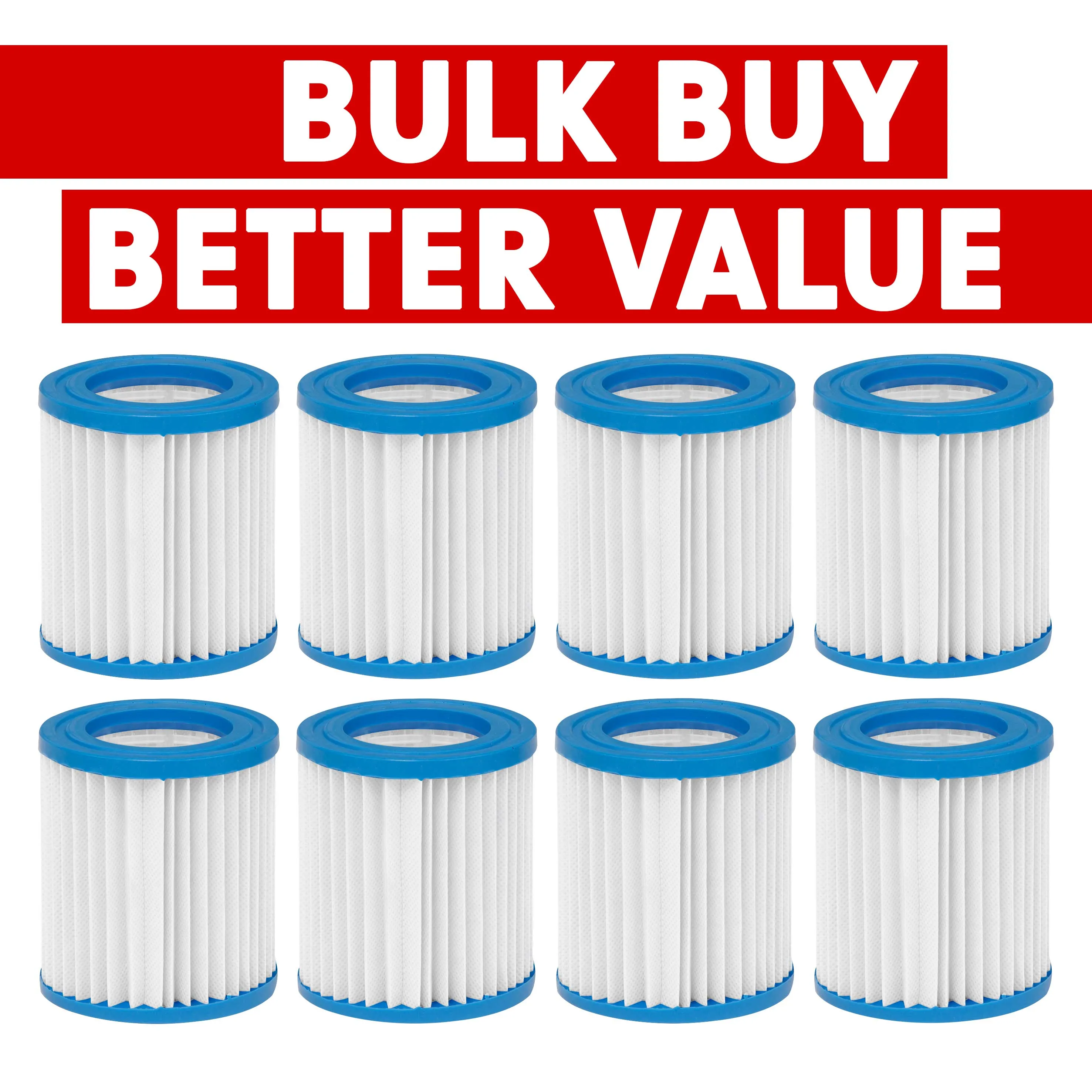 Swimming Pool Filter Cartridge, Use For DL19 & DL20, Pack of 8 - DL117