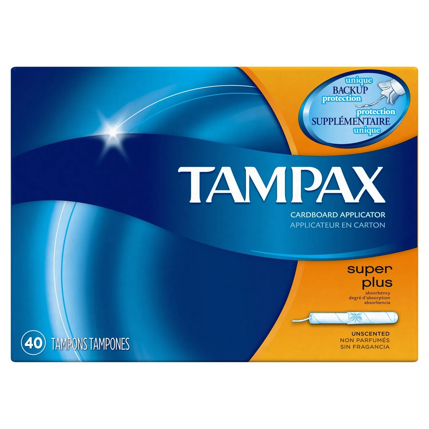 Tampax Cardboard Applicator Unscented Tampons