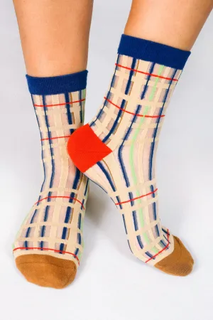 Tan Rue Sheer Socks