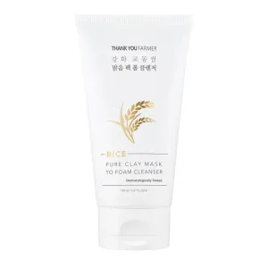 Thank You Farmer Rice Pure Clay Mask to Foam Cleanser 150ml