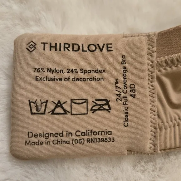 ThirdLove 24/7 Classic Full Coverage Bra in Taupe Size 48D New With Tag