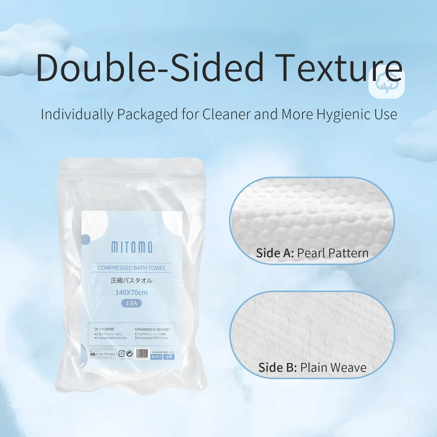 Ultra-Absorbent Compressed Bath Towel - Quick-Dry & Convenient Single Use【MTHA00002-01-001x001】