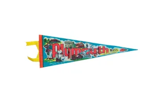 Vintage Plymouth Mass Felt Flag